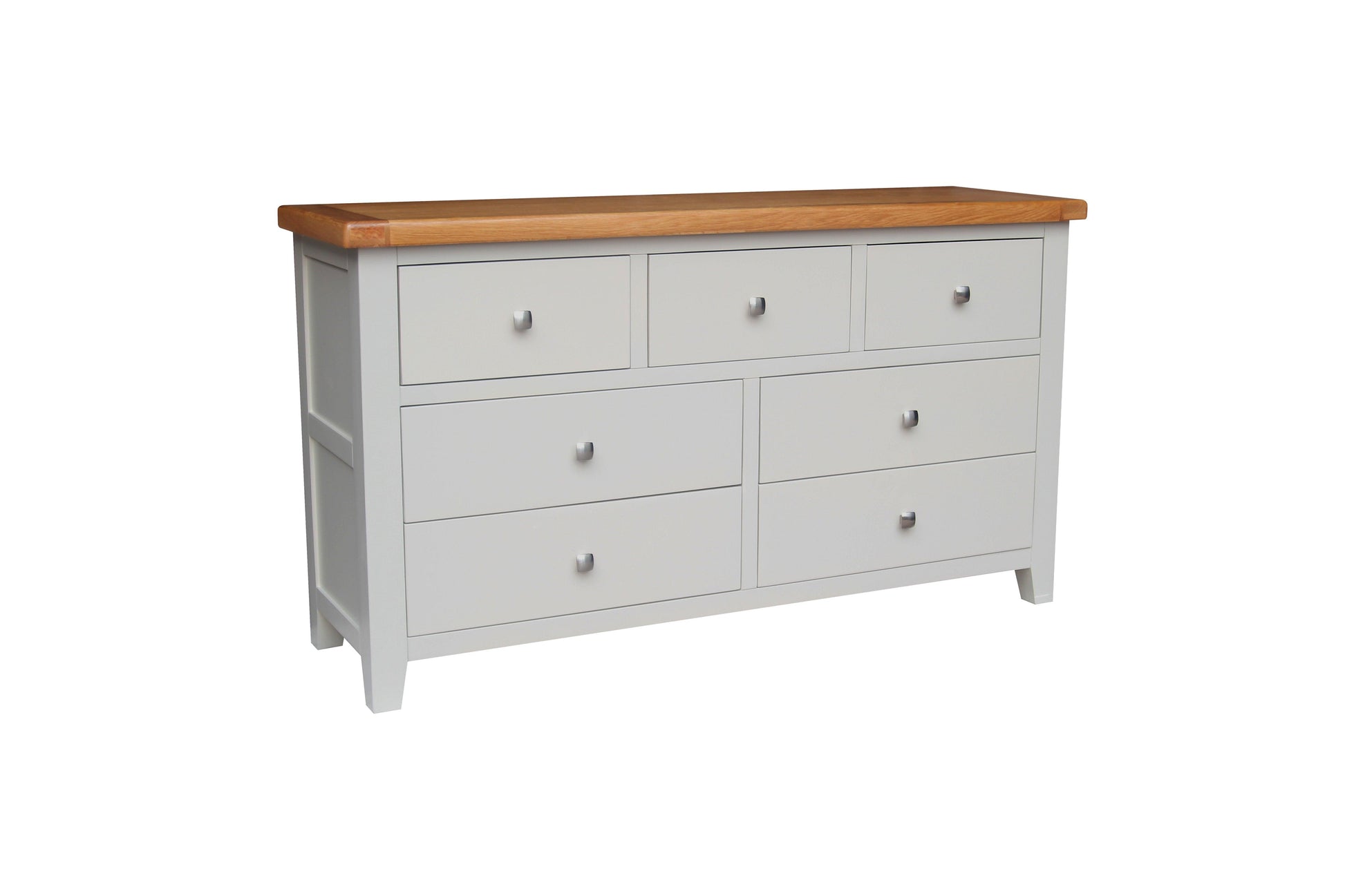 HAMPSHIRE 3 OVER 4 DRAW CHEST – GREY/OAK Quality Furniture Clearance Ltd
