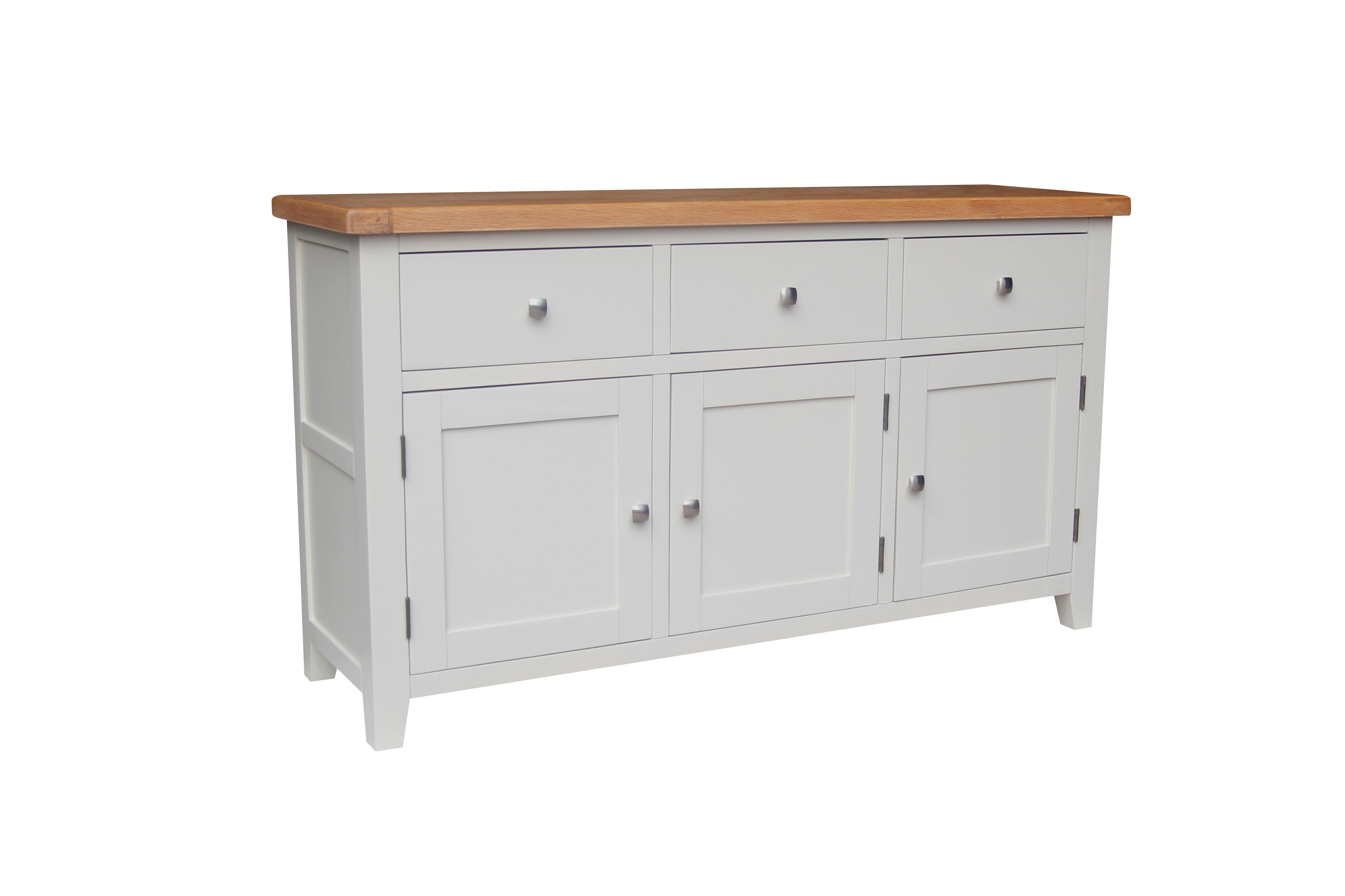 HAMPSHIRE LARGE SIDEBOARD – GREY/OAK Quality Furniture Clearance Ltd