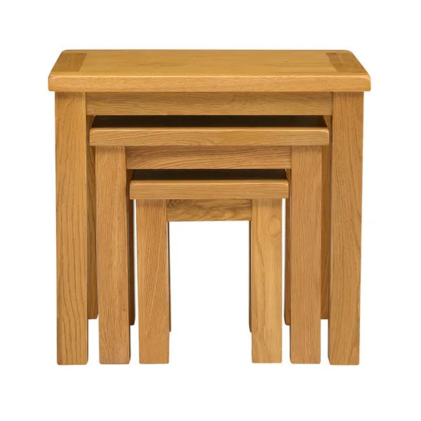 OAKLAND RUSTIC OAK
New Nest of 3 Tables Quality Furniture Clearance Ltd