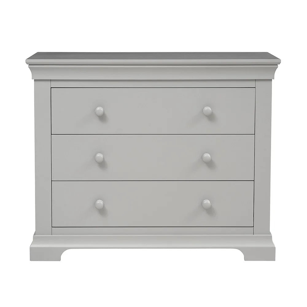 CHANTILLY PEBBLE GREY 3 Drawer Petite Chest Quality Furniture Clearance Ltd
