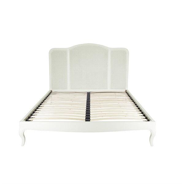 CHANTILLY WARM WHITE 6ft Superking size Rattan Bed Quality Furniture Clearance Ltd