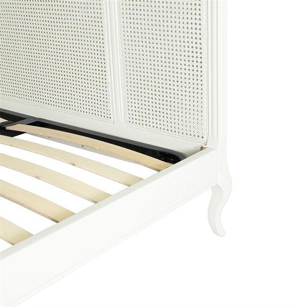 CHANTILLY WARM WHITE 6ft Superking size Rattan Bed Quality Furniture Clearance Ltd