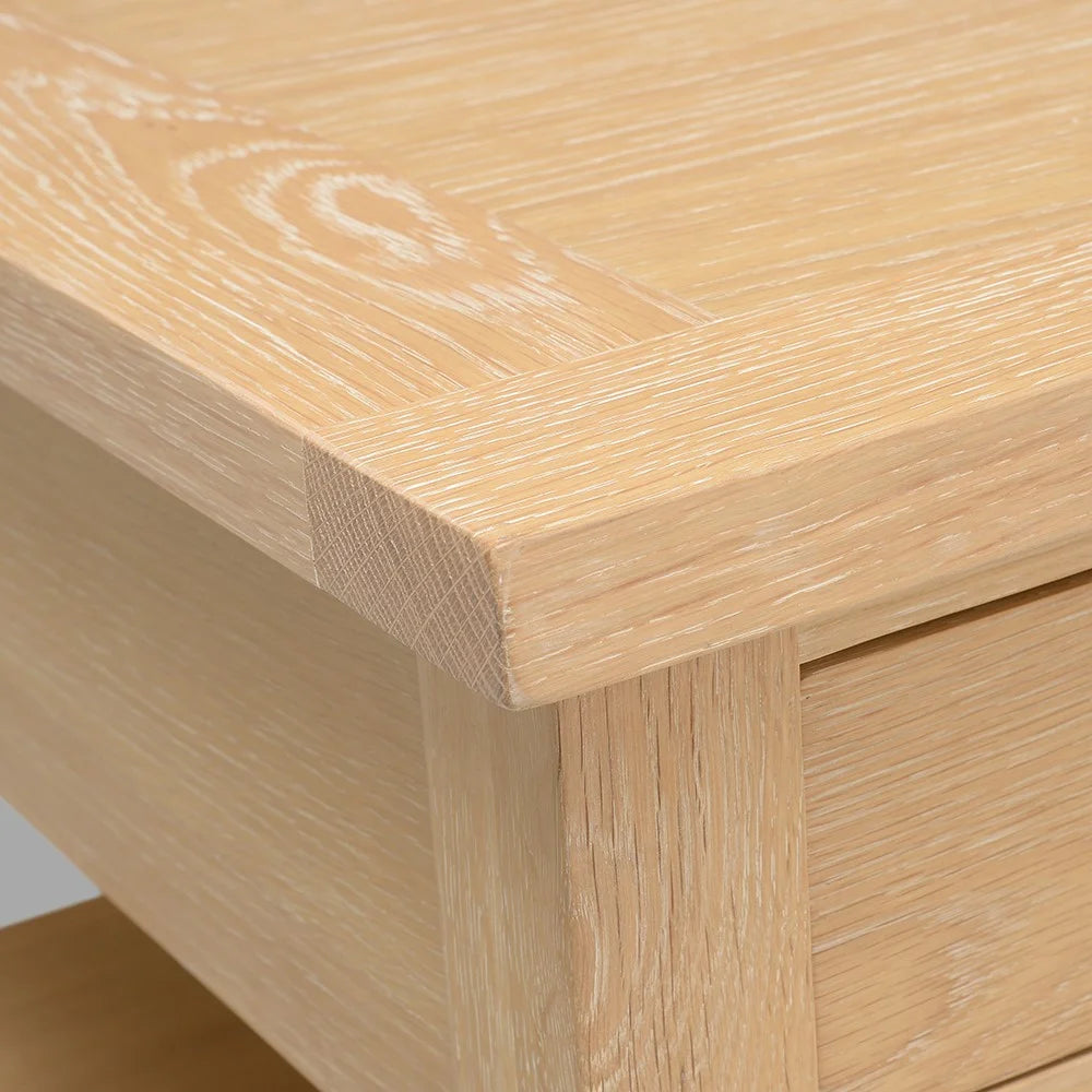 INGLESHAM WHITEWASH OAK Coffee Table With Drawers Quality Furniture Clearance Ltd