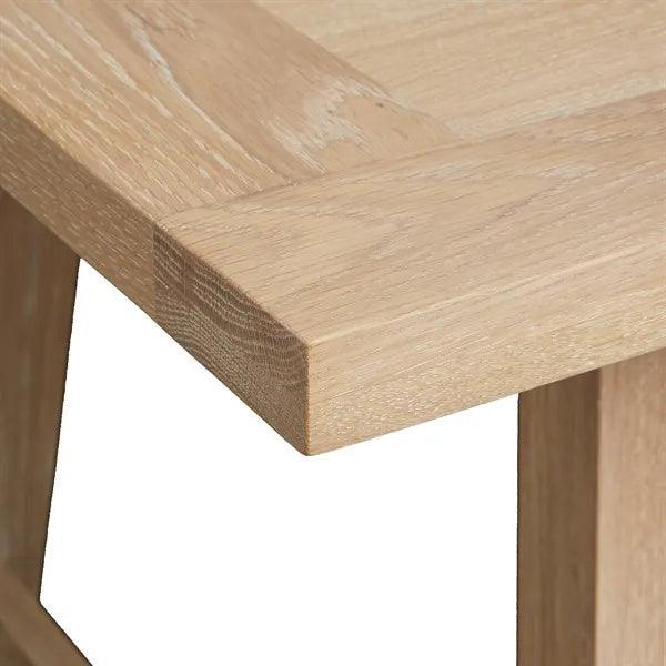 INGLESHAM WHITEWASH OAK
6 Seater Trestle Dining Table Quality Furniture Clearance Ltd