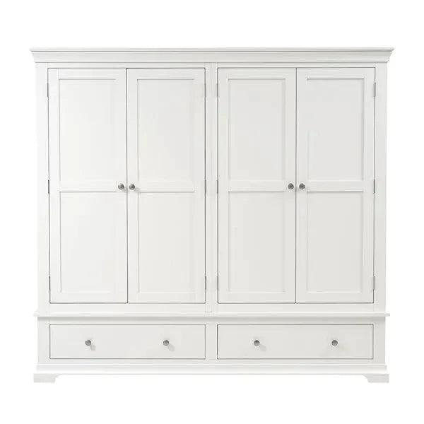 CHANTILLY WARM WHITE Four Door Wardrobe Quality Furniture Clearance Ltd