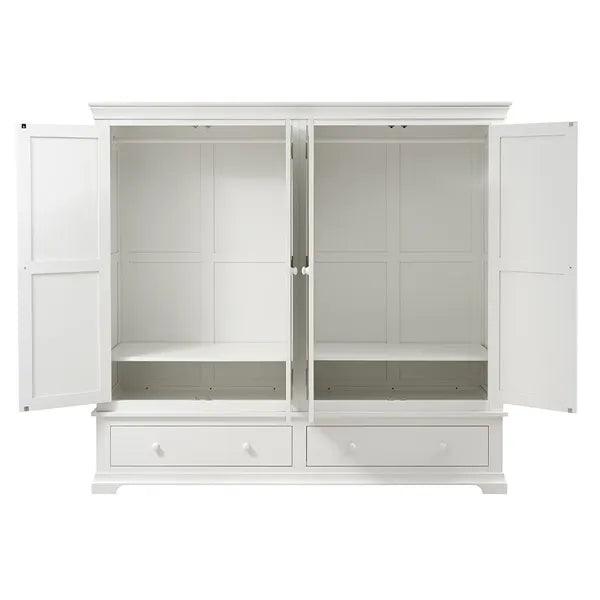 CHANTILLY WARM WHITE
Four Door Wardrobe Quality Furniture Clearance Ltd