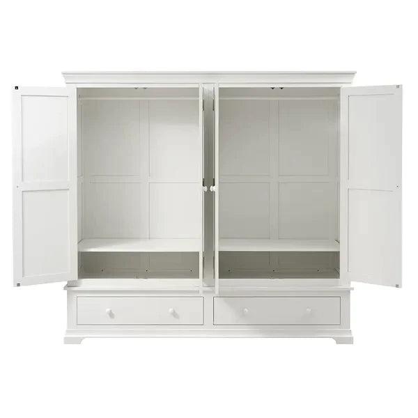 CHANTILLY WARM WHITE Four Door Wardrobe Quality Furniture Clearance Ltd
