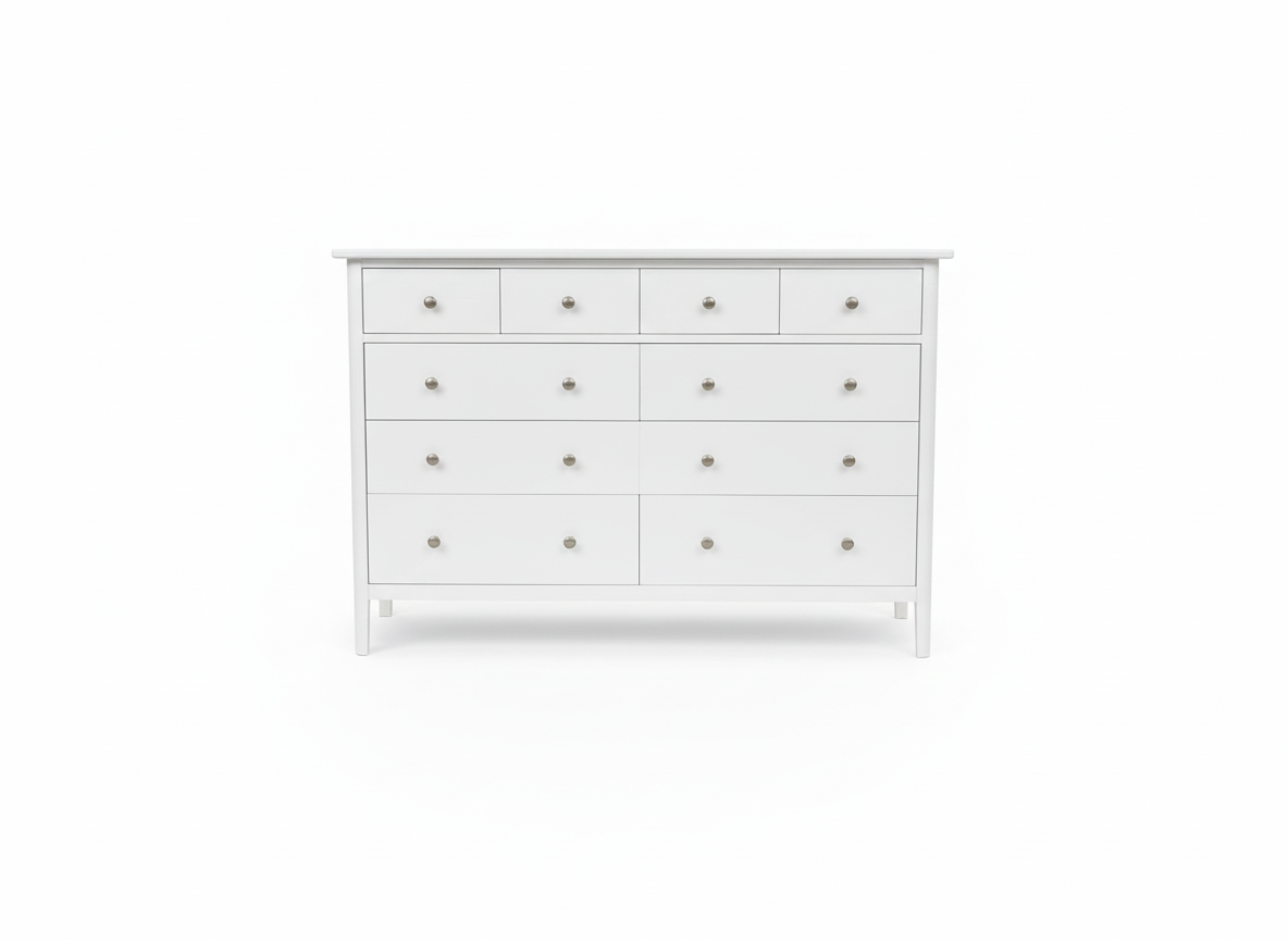 BERKELEY WHITE OAK 10 Drawer Chest Quality Furniture Clearance Ltd