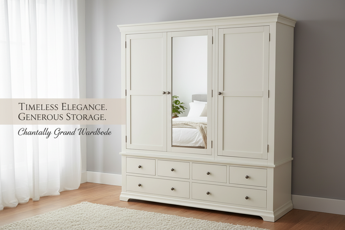 Chantilly Warm White Grand Triple Wardrobe Banner