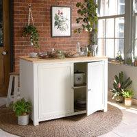 Portobello Cream Breakfast Bar Island with Stools Quality Furniture Clearance Ltd