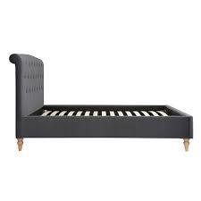 HUXLEY Iron Velvet Double Upholstered Bed Quality Furniture Clearance Ltd