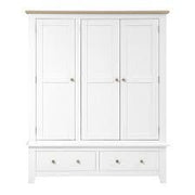 CHESTER PURE WHITE Triple Wardrobe Quality Furniture Clearance Ltd