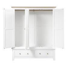 CHESTER PURE WHITE Triple Wardrobe Quality Furniture Clearance Ltd