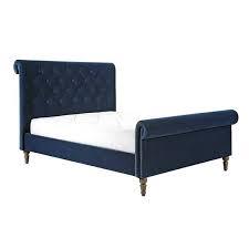 HILCOTT Petrol Velvet Kingsize Upholstered Bed Quality Furniture Clearance Ltd