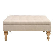 CLOVER Buttoned Coffee Table - Stone Linen Quality Furniture Clearance Ltd