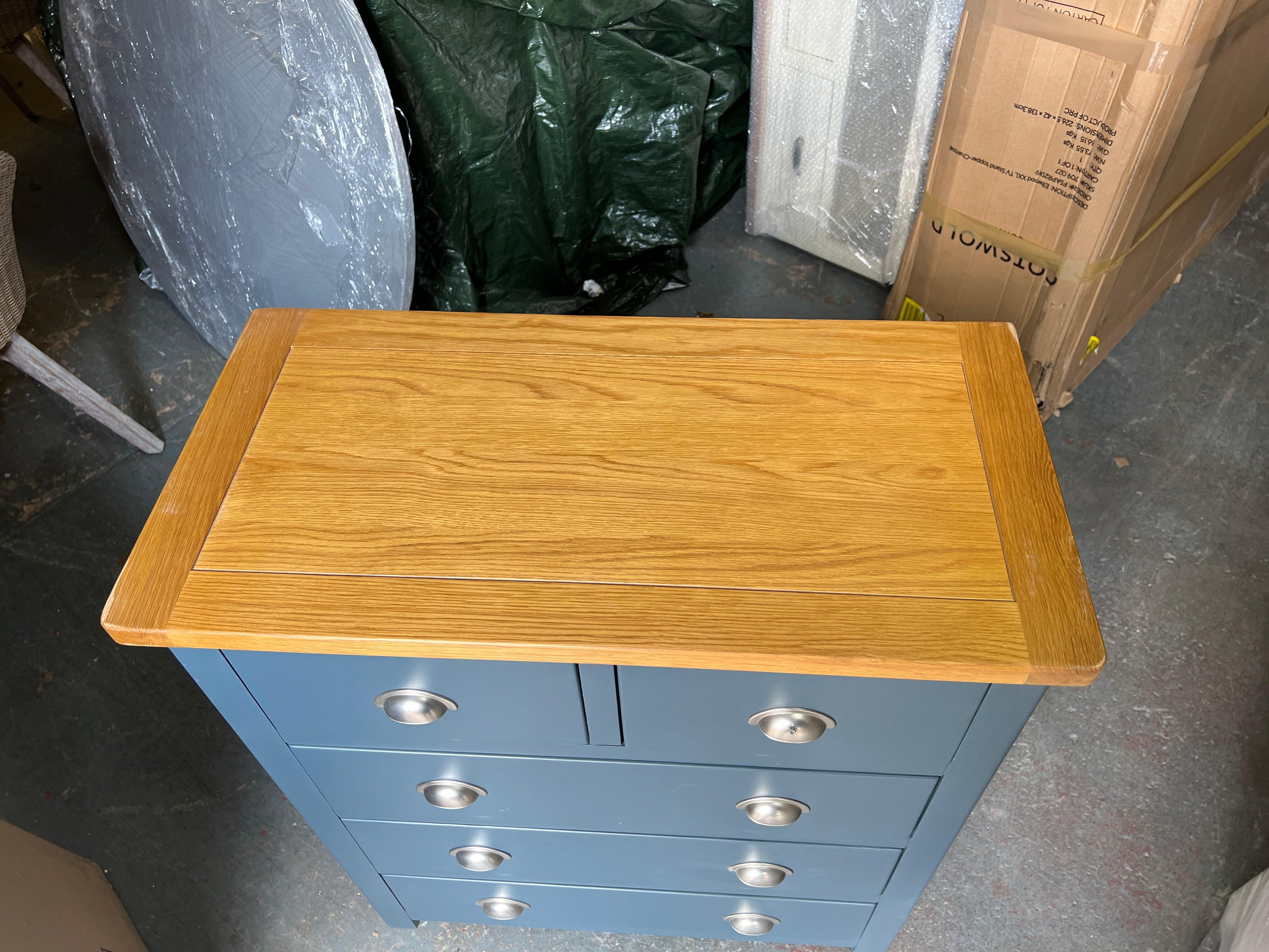 WESTCOTE INKY BLUE 2 Over 3 Drawer Chest Quality Furniture Clearance Ltd
