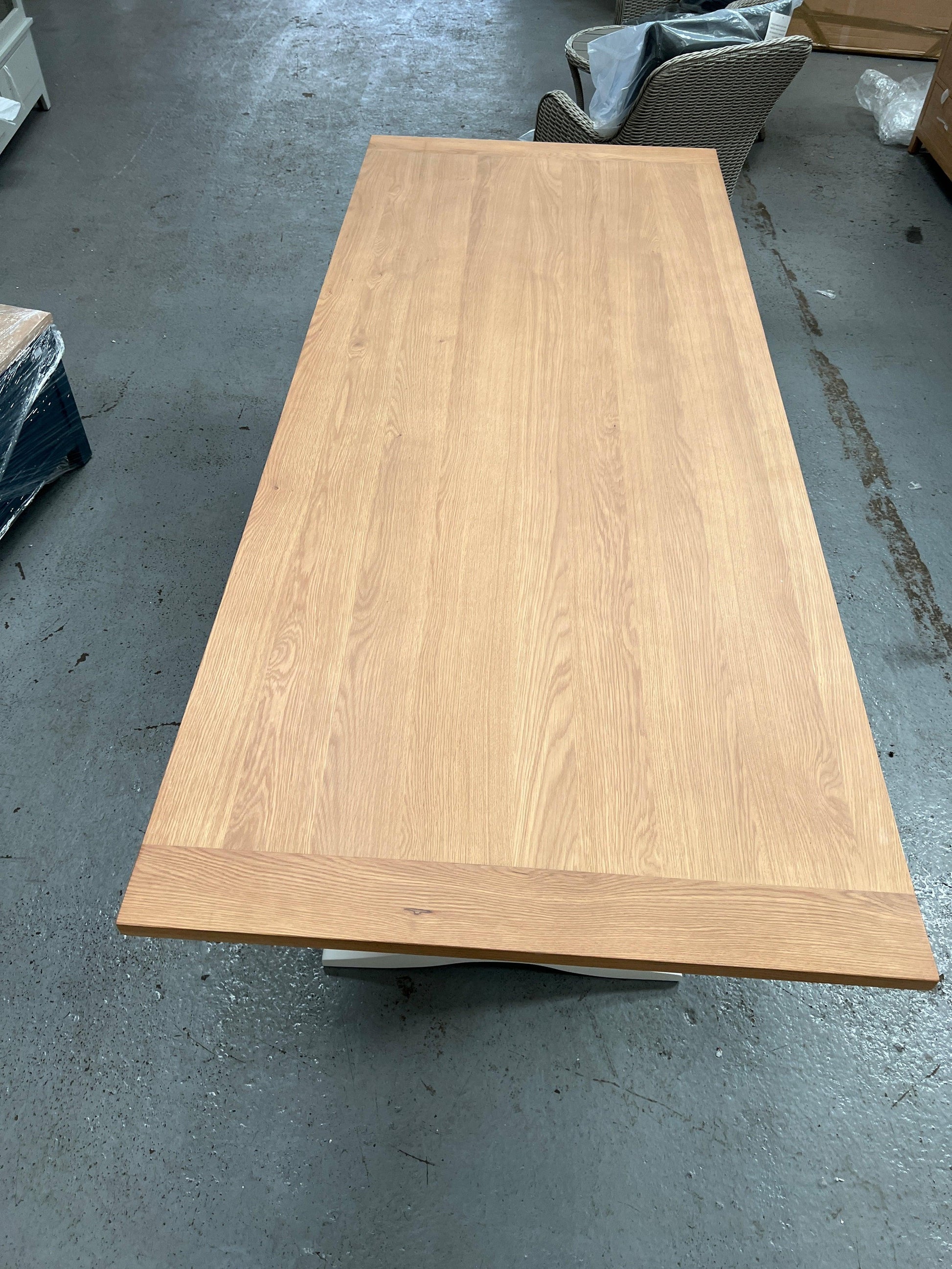 ELKSTONE PALE GREY 8 Seater Pedestal Dining Table Quality Furniture Clearance Ltd