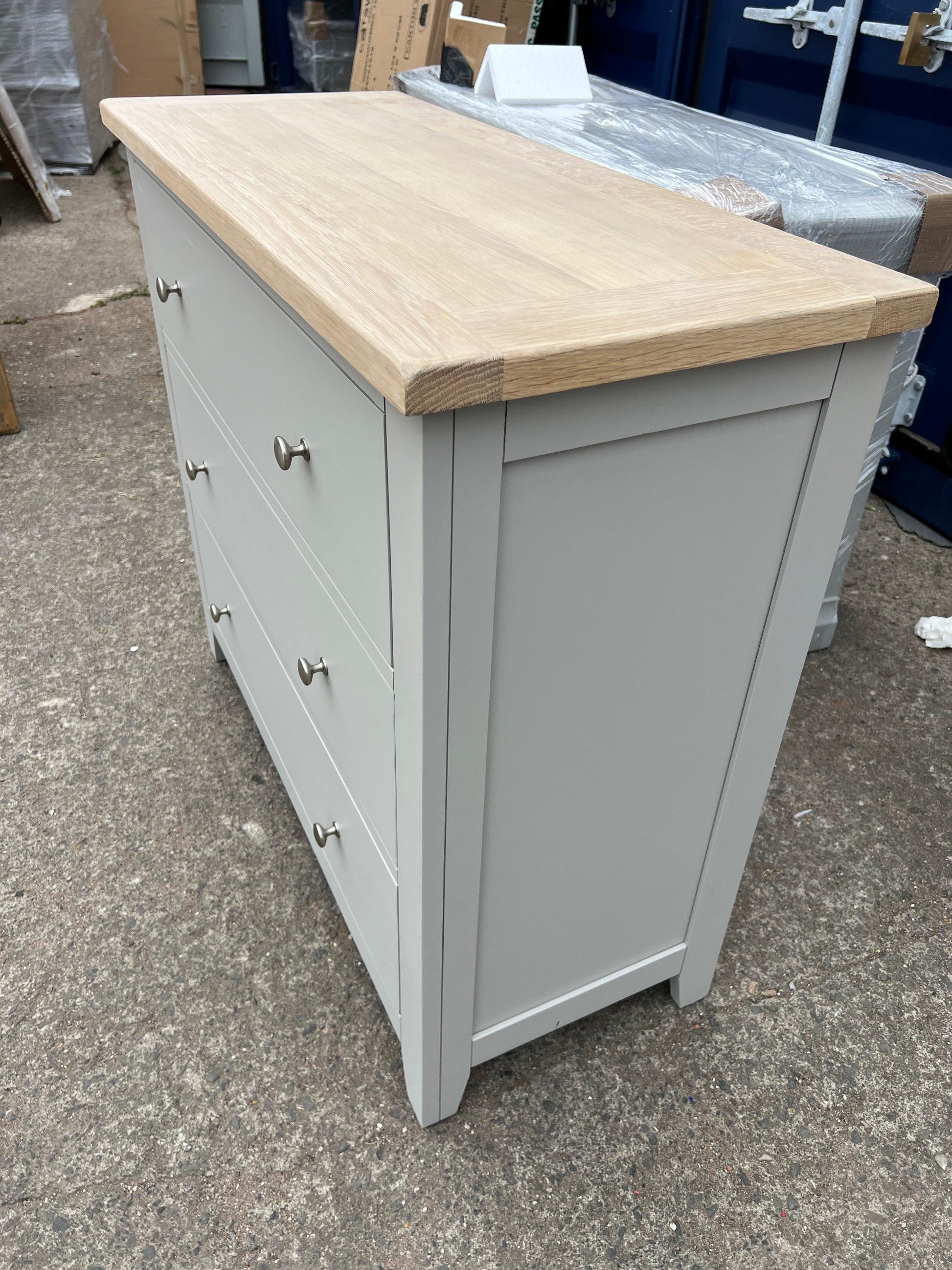 CHESTER DOVE GREY 3 Drawer Chest Quality Furniture Clearance Ltd