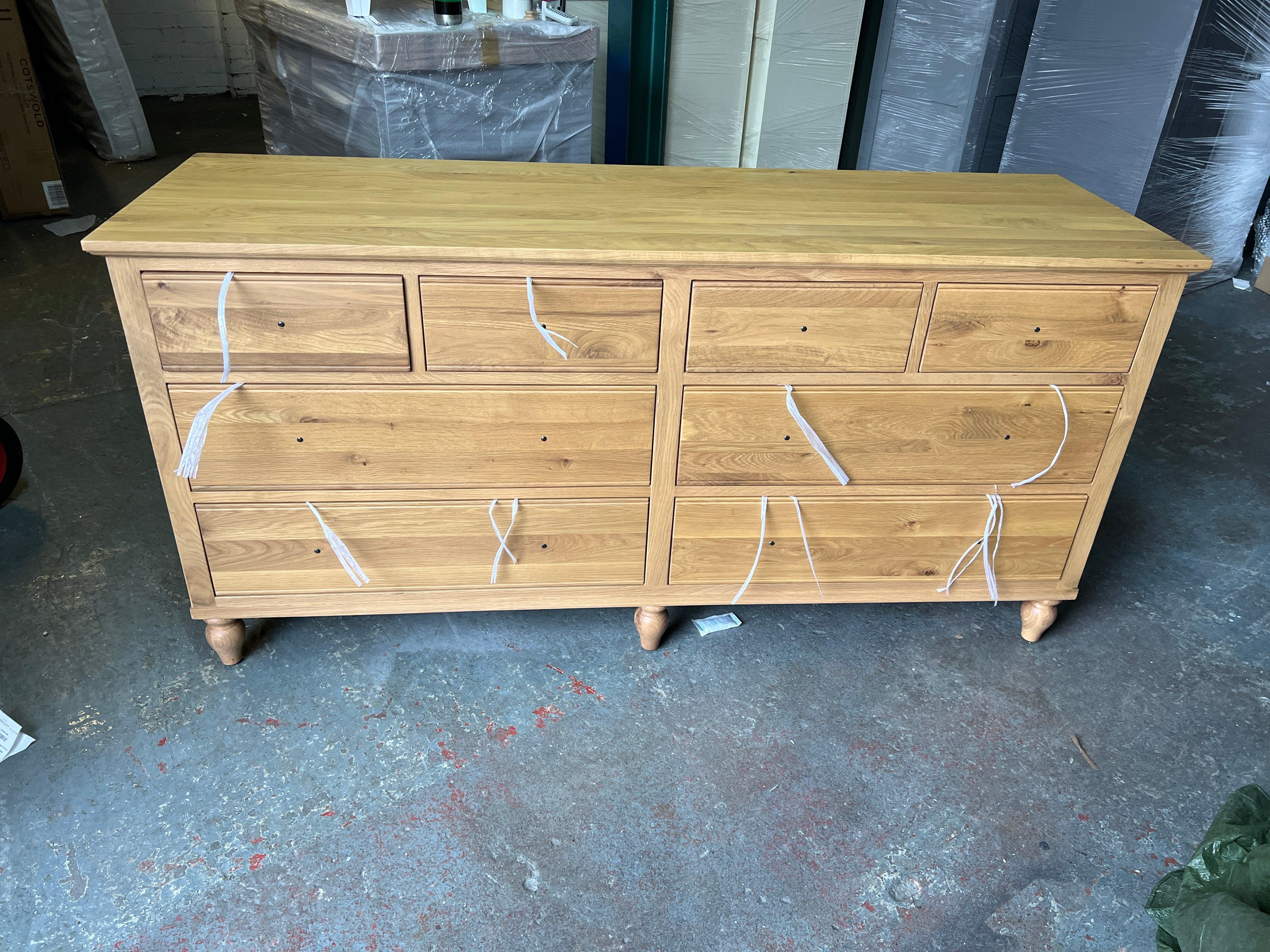 ELKSTONE MELLOW OAK 8 Drawer Wide Chest Quality Furniture Clearance Ltd