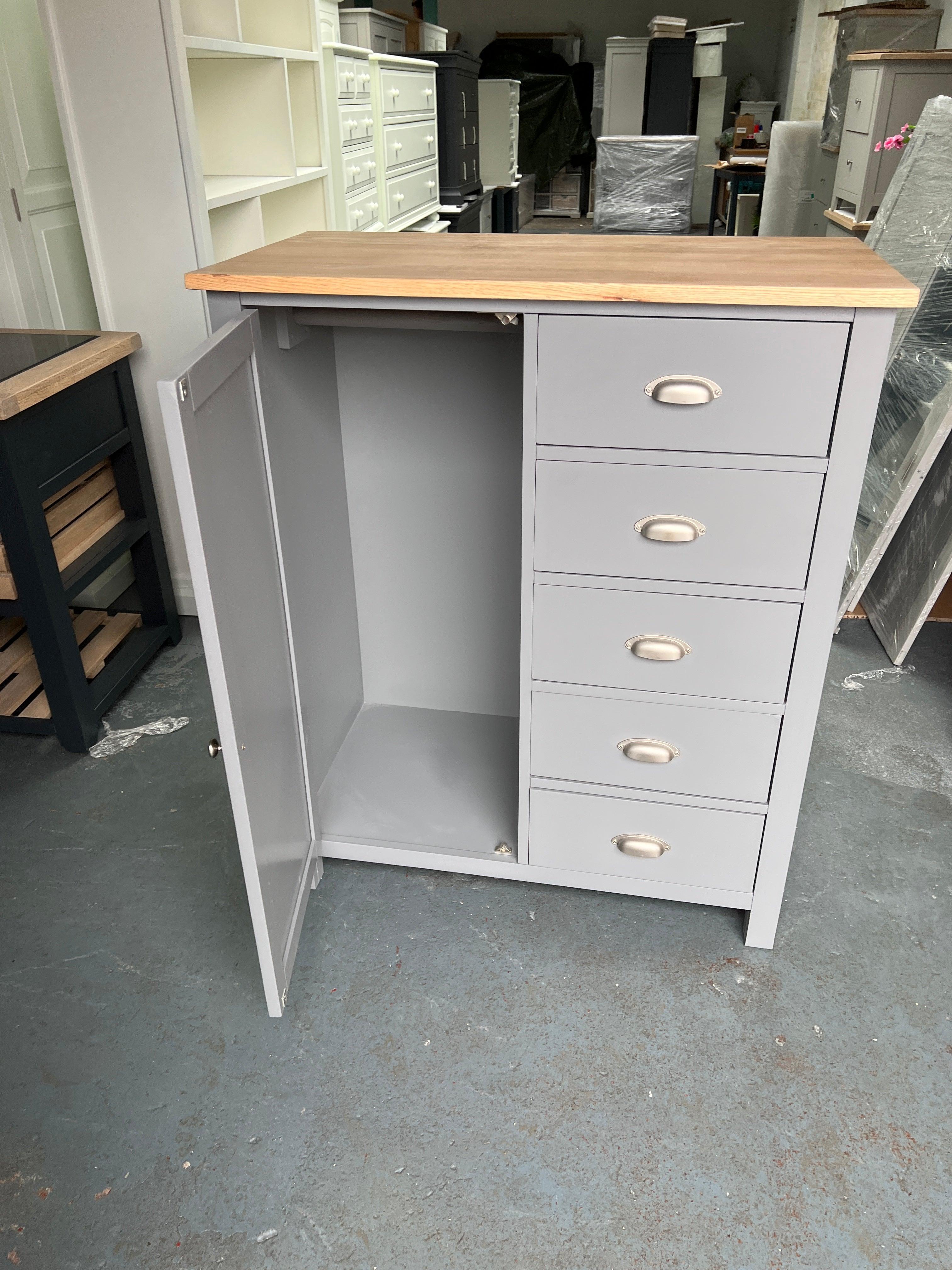 Sussex Storm grey Combi Wardrobe furniture delivered