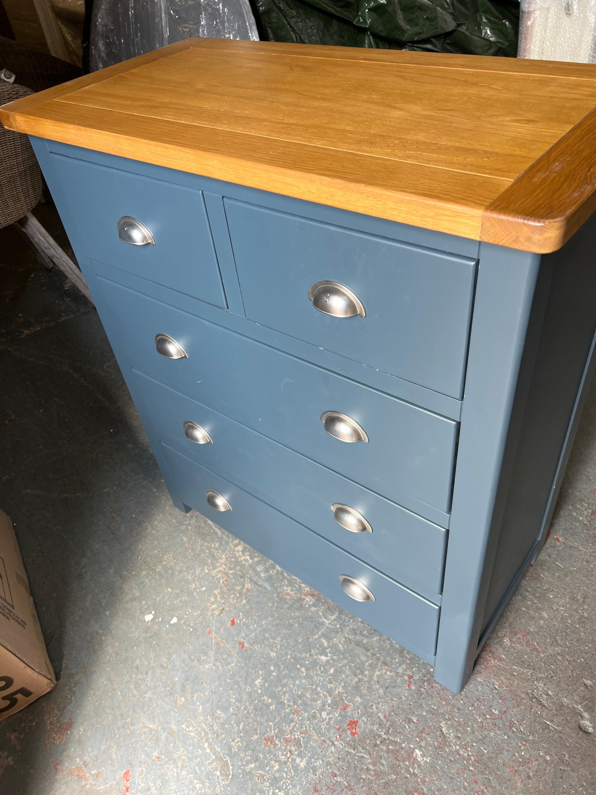 WESTCOTE INKY BLUE 2 Over 3 Drawer Chest Quality Furniture Clearance Ltd
