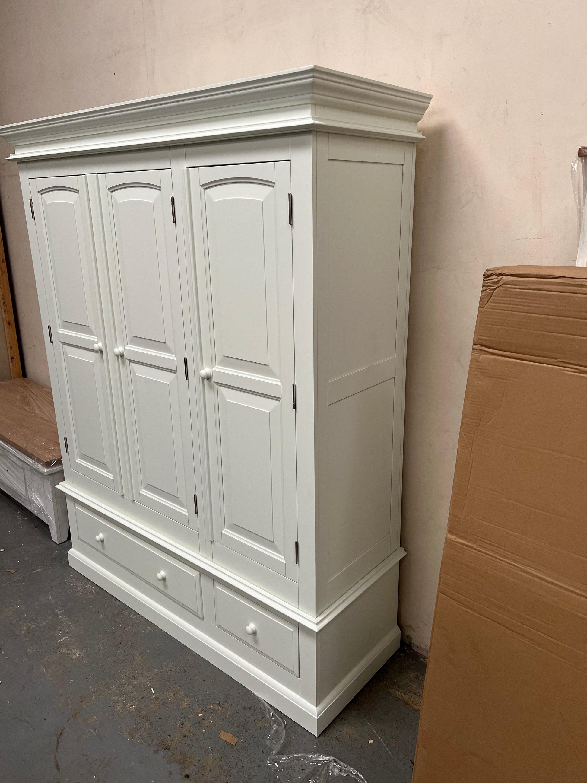 Burford Ivory Triple Wardrobe furniture delivered