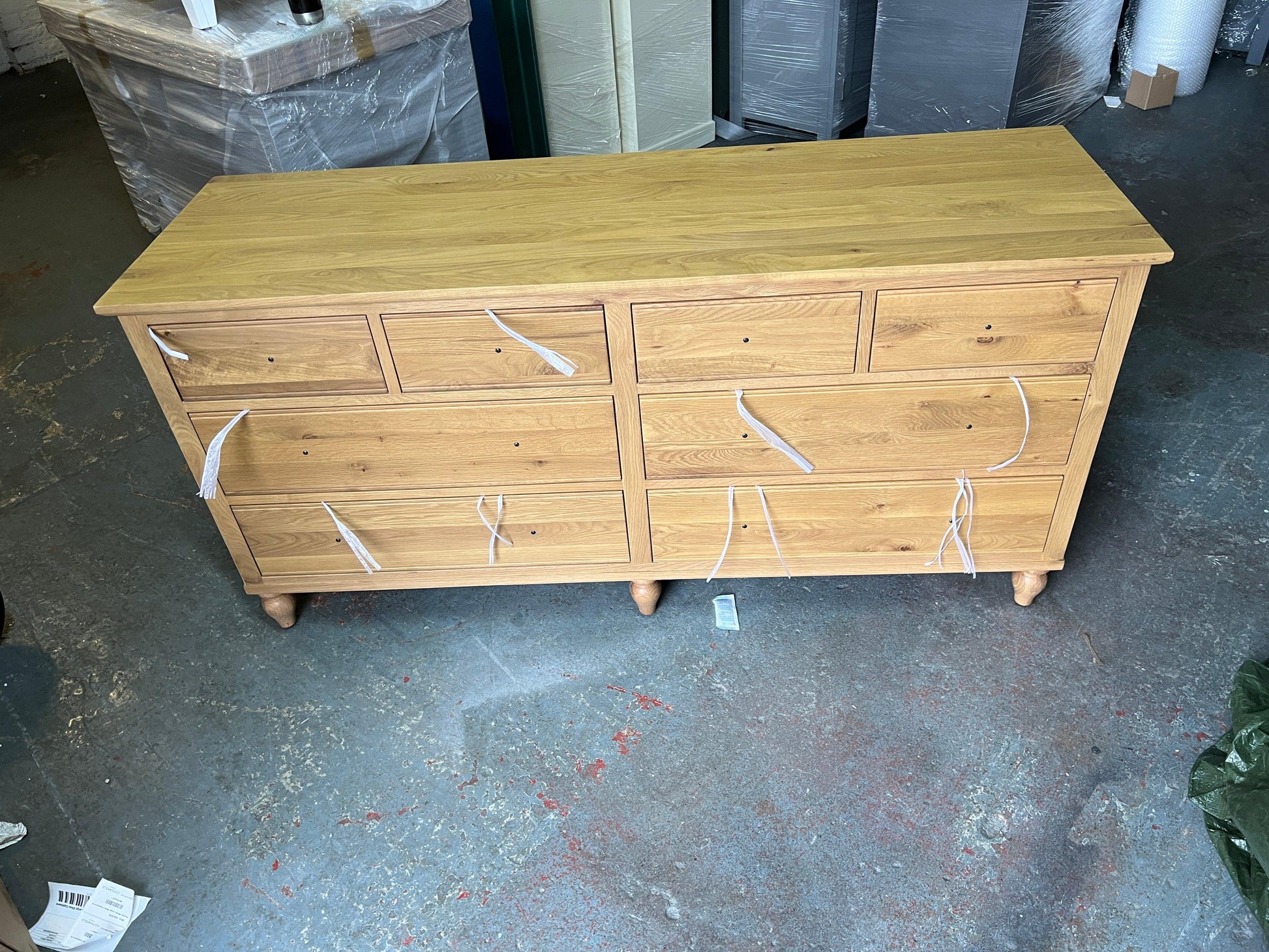 ELKSTONE MELLOW OAK 8 Drawer Wide Chest Quality Furniture Clearance Ltd