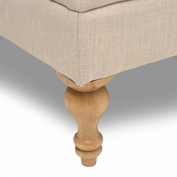 CLOVER Buttoned Coffee Table - Stone Linen Quality Furniture Clearance Ltd