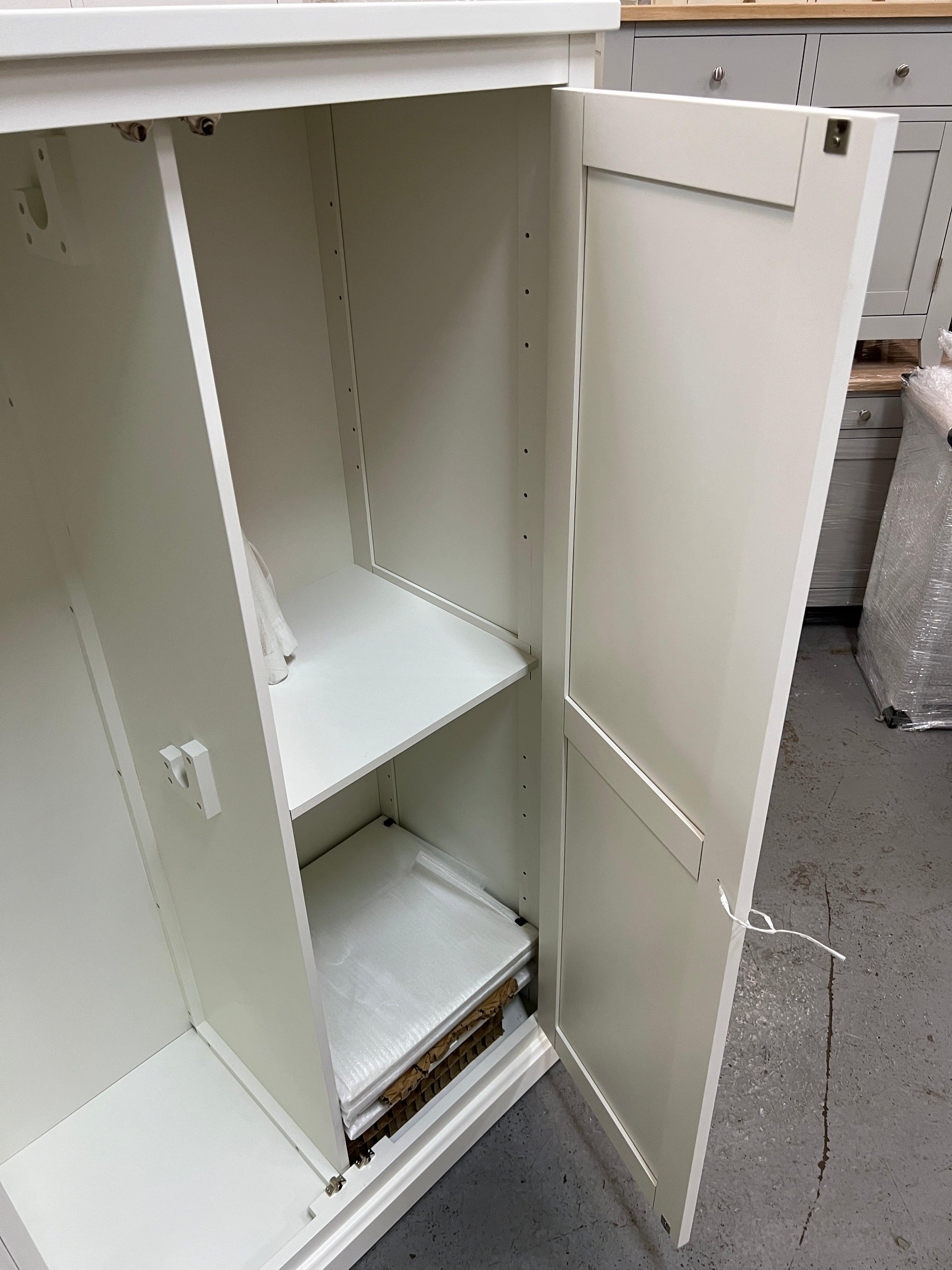 Littleton Warm White Painted Double Wardrobe Quality Furniture Clearance Ltd