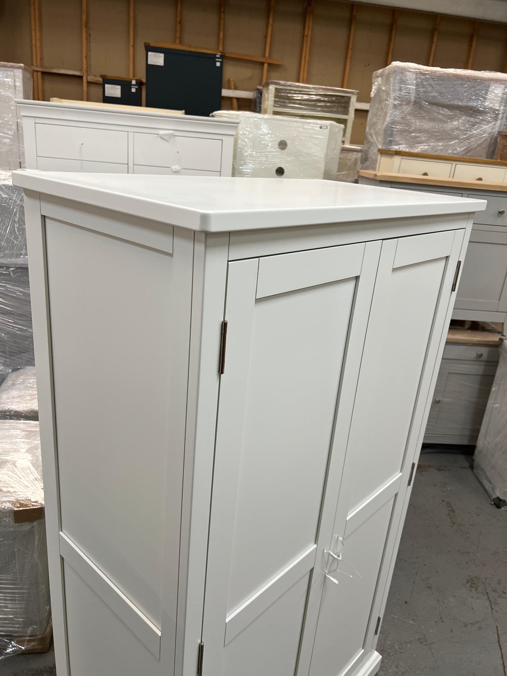 Littleton Warm White Painted Double Wardrobe Quality Furniture Clearance Ltd