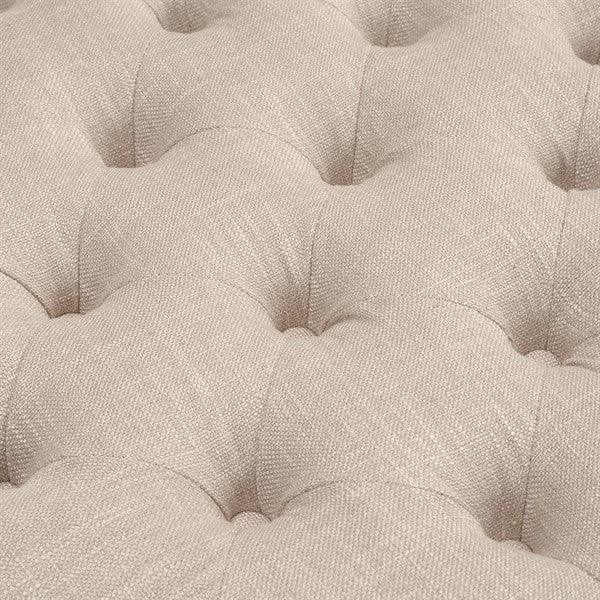 CLOVER Buttoned Coffee Table - Stone Linen Quality Furniture Clearance Ltd
