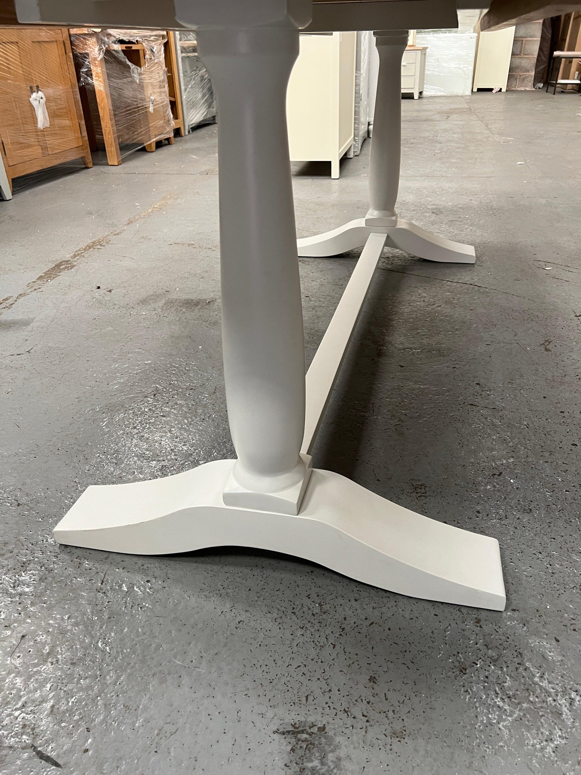 ELKSTONE PALE GREY 8 Seater Pedestal Dining Table Quality Furniture Clearance Ltd