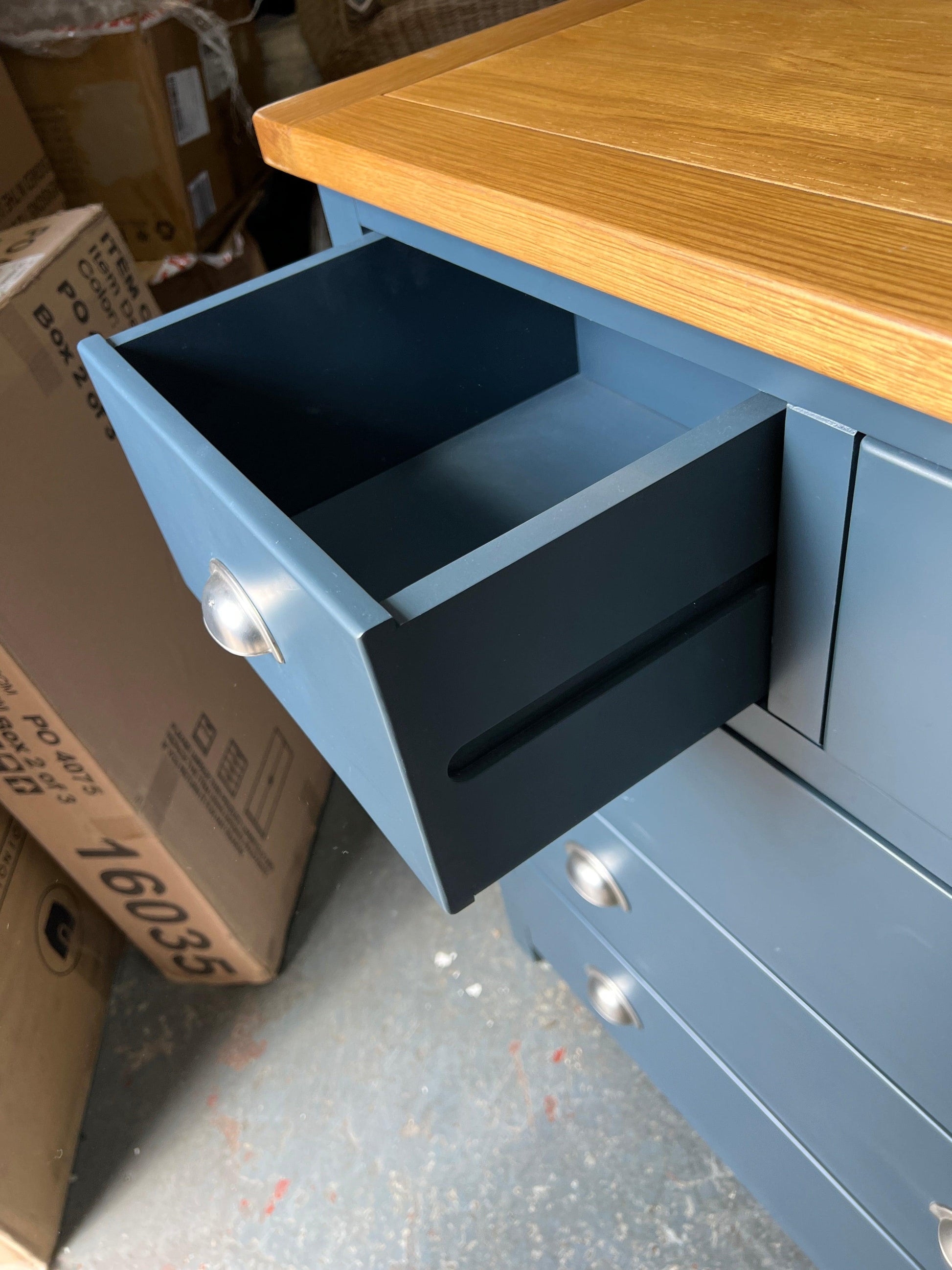 WESTCOTE INKY BLUE 2 Over 3 Drawer Chest Quality Furniture Clearance Ltd
