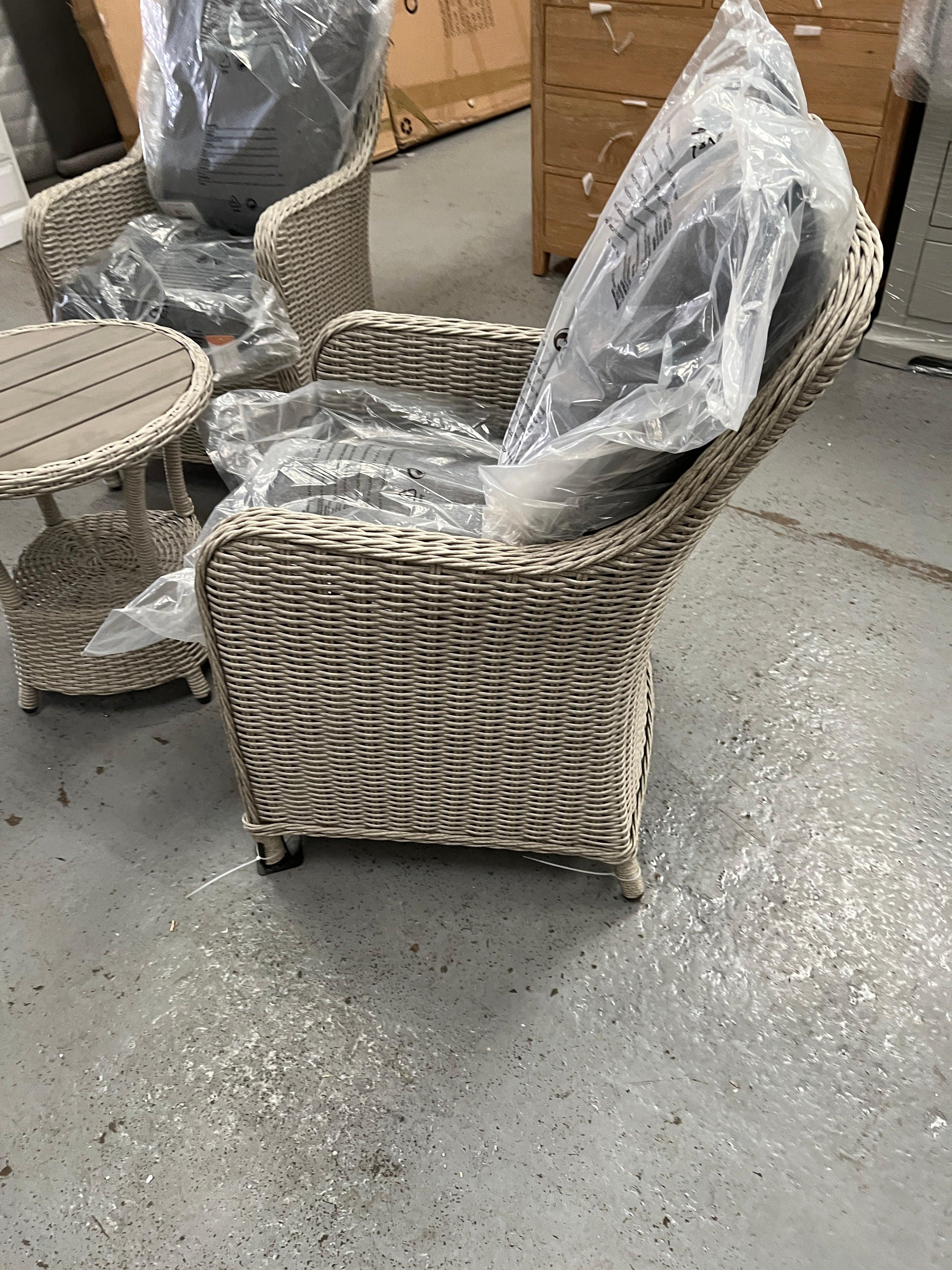 Frampton premium rattan 3 piece patio set Quality Furniture Clearance Ltd
