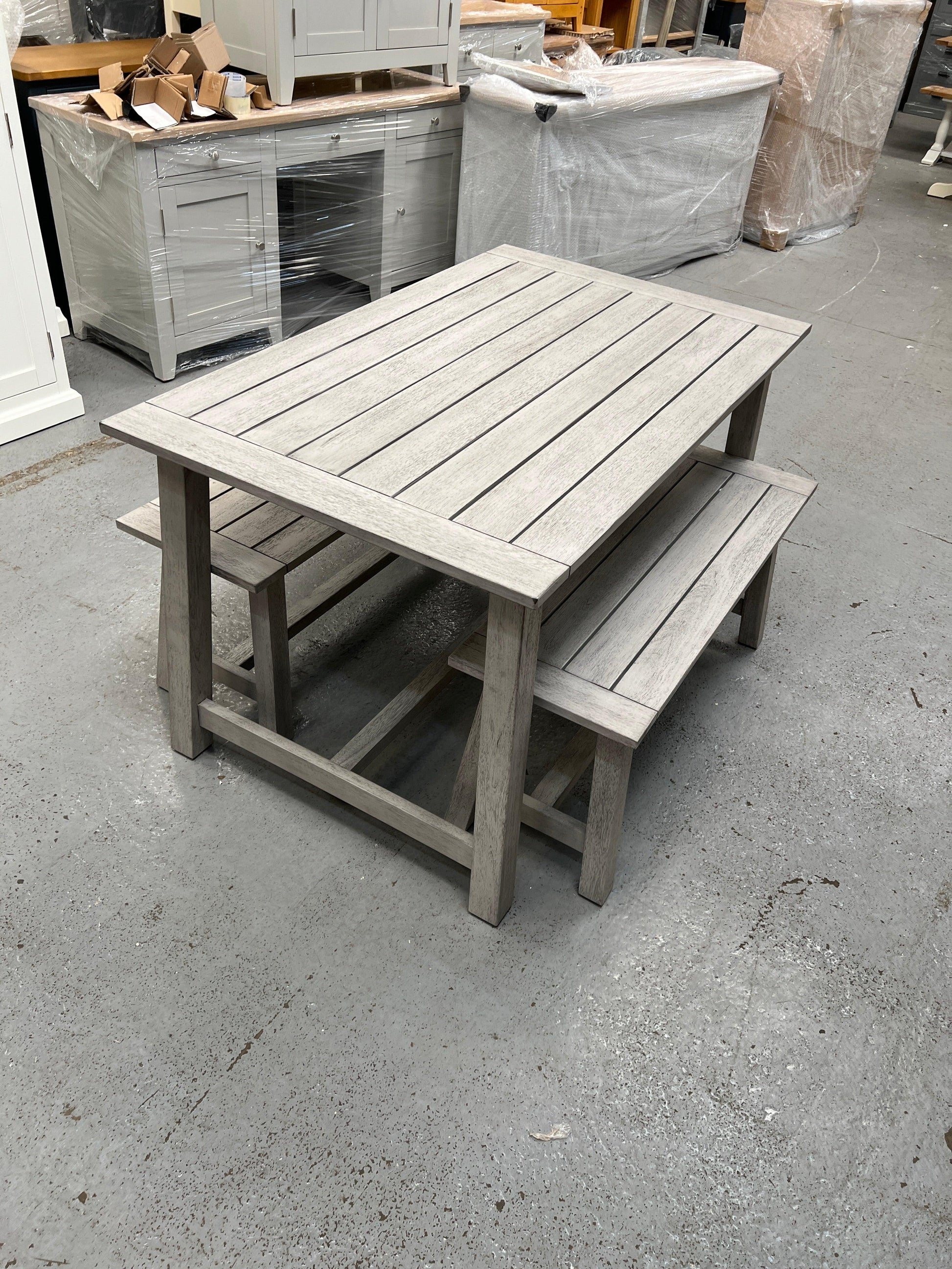 Baunton Trestle bench set Quality Furniture Clearance Ltd