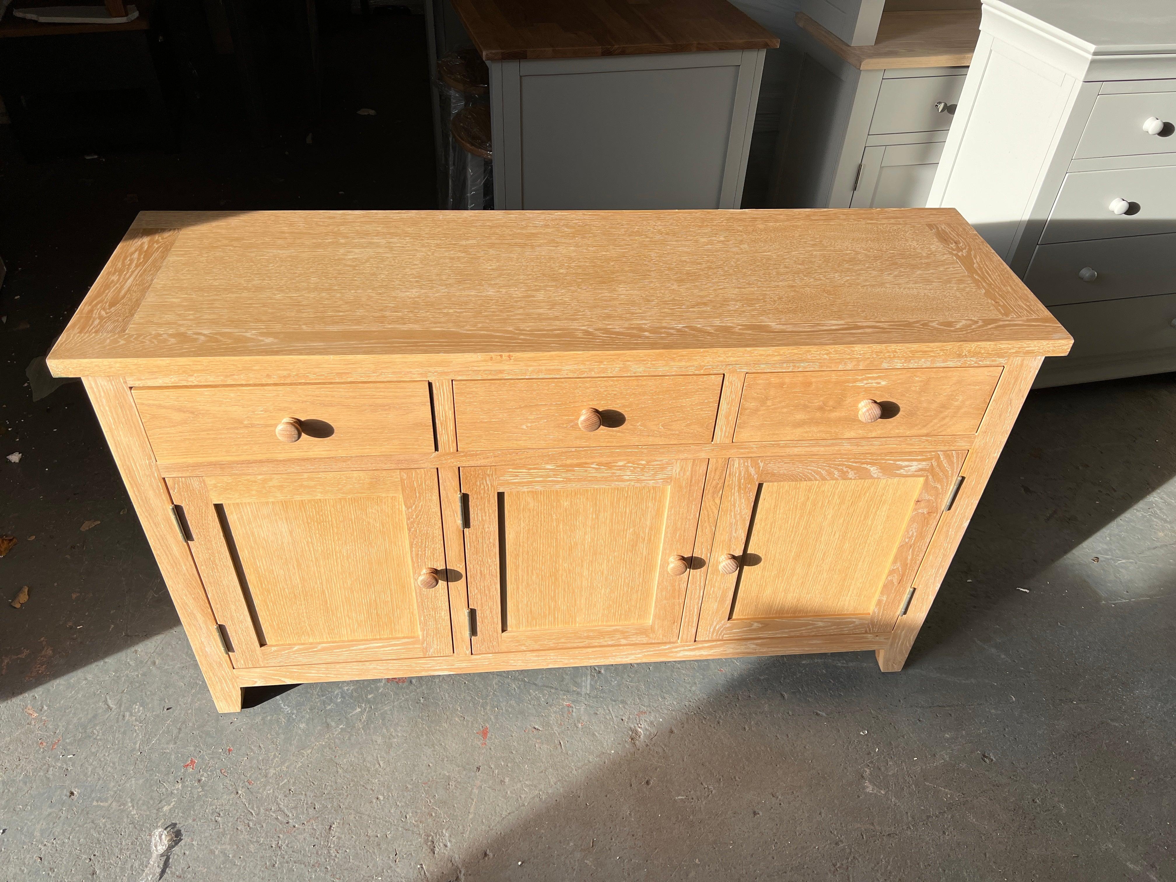Inglesham Whitewash Oak Large Sideboard Quality Furniture Clearance Ltd