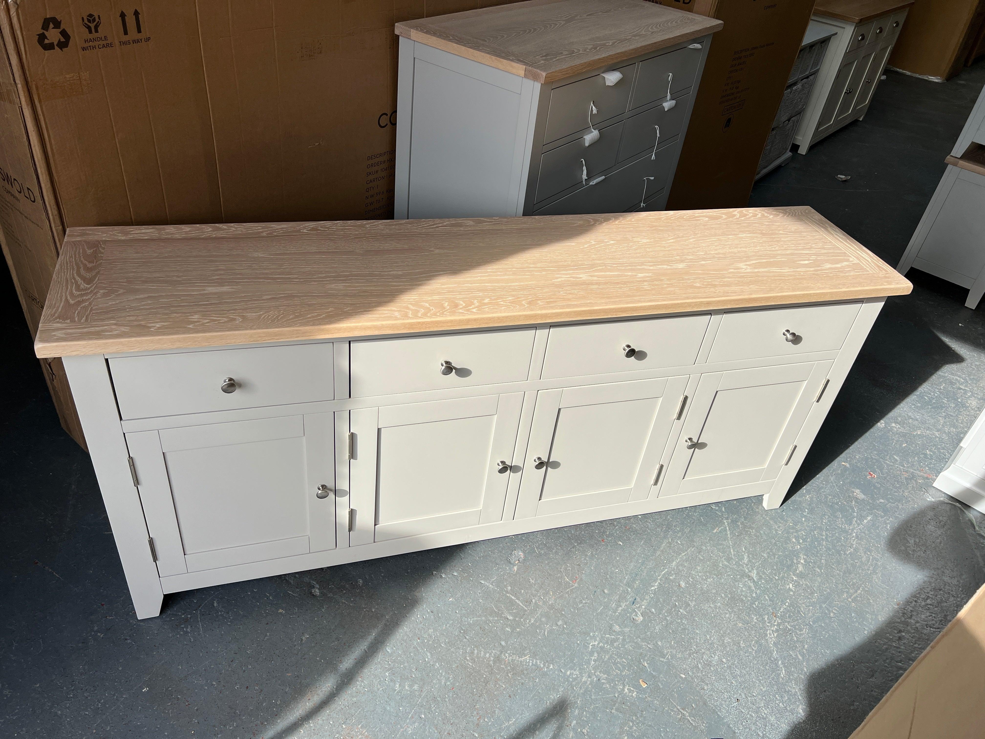 Chester Stone Extra Large Sideboard Quality Furniture Clearance Ltd