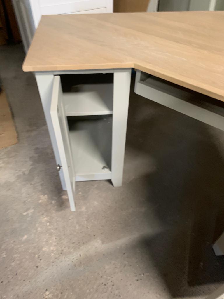 Chester Dove Grey Corner Desk furniture delivered 