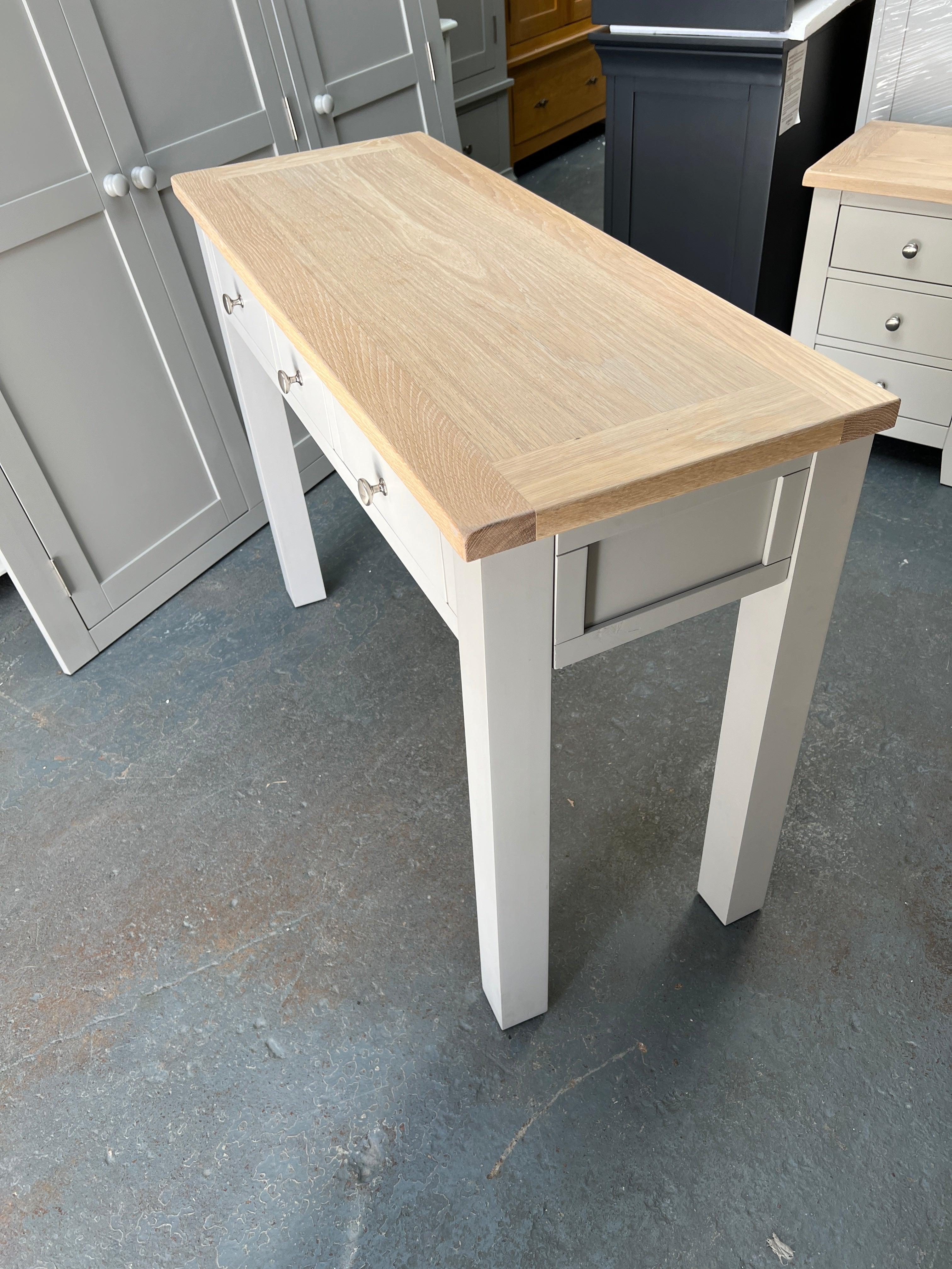 Chester Dove Grey Console Desk furniture delivered 