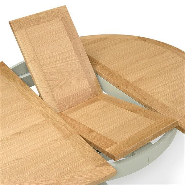Sussex Sage Green 4-6 Seater Round Extending Table Quality Furniture Clearance Ltd