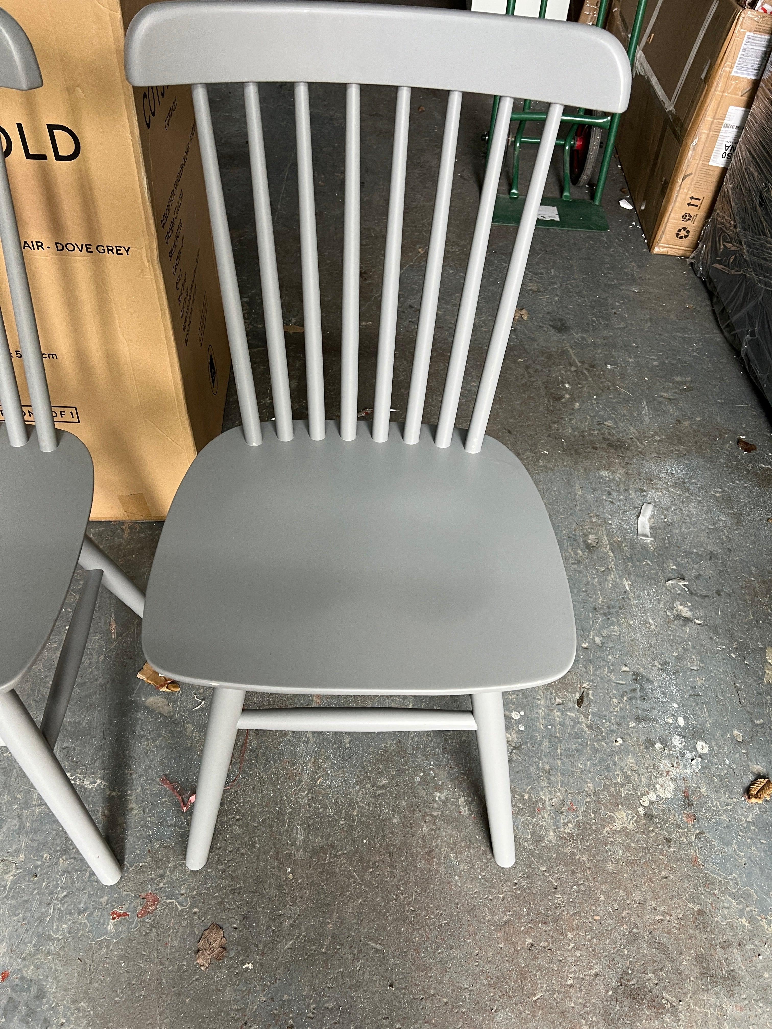 Set of 4 CHESTER DOVE GREY Spindleback Chair - Dove Grey Quality Furniture Clearance Ltd