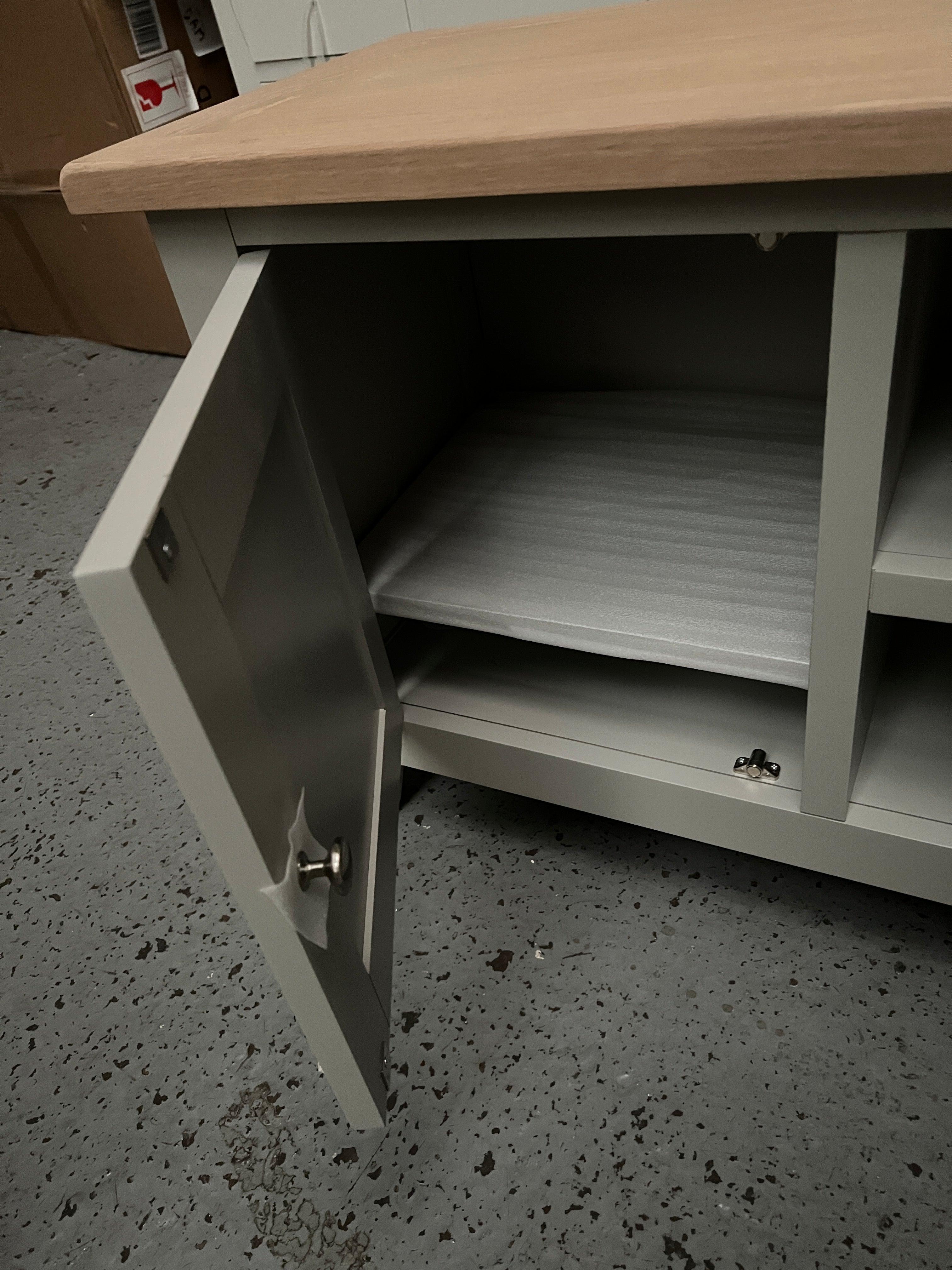 Chester Dove Grey Large TV Stand Quality Furniture Clearance Ltd