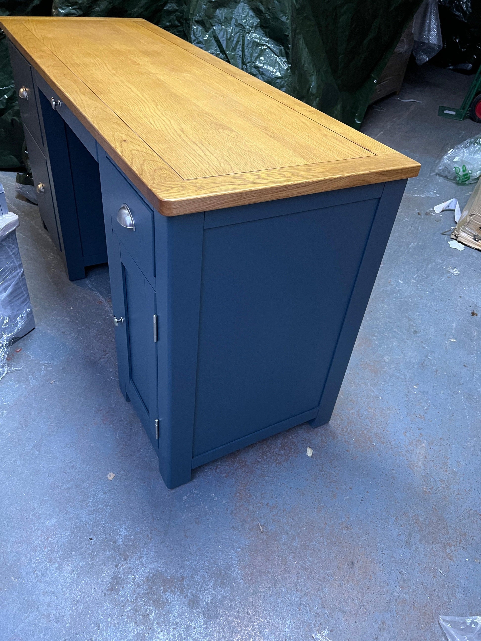 Westcote Inky Blue Double Pedestal Desk Quality Furniture Clearance Ltd