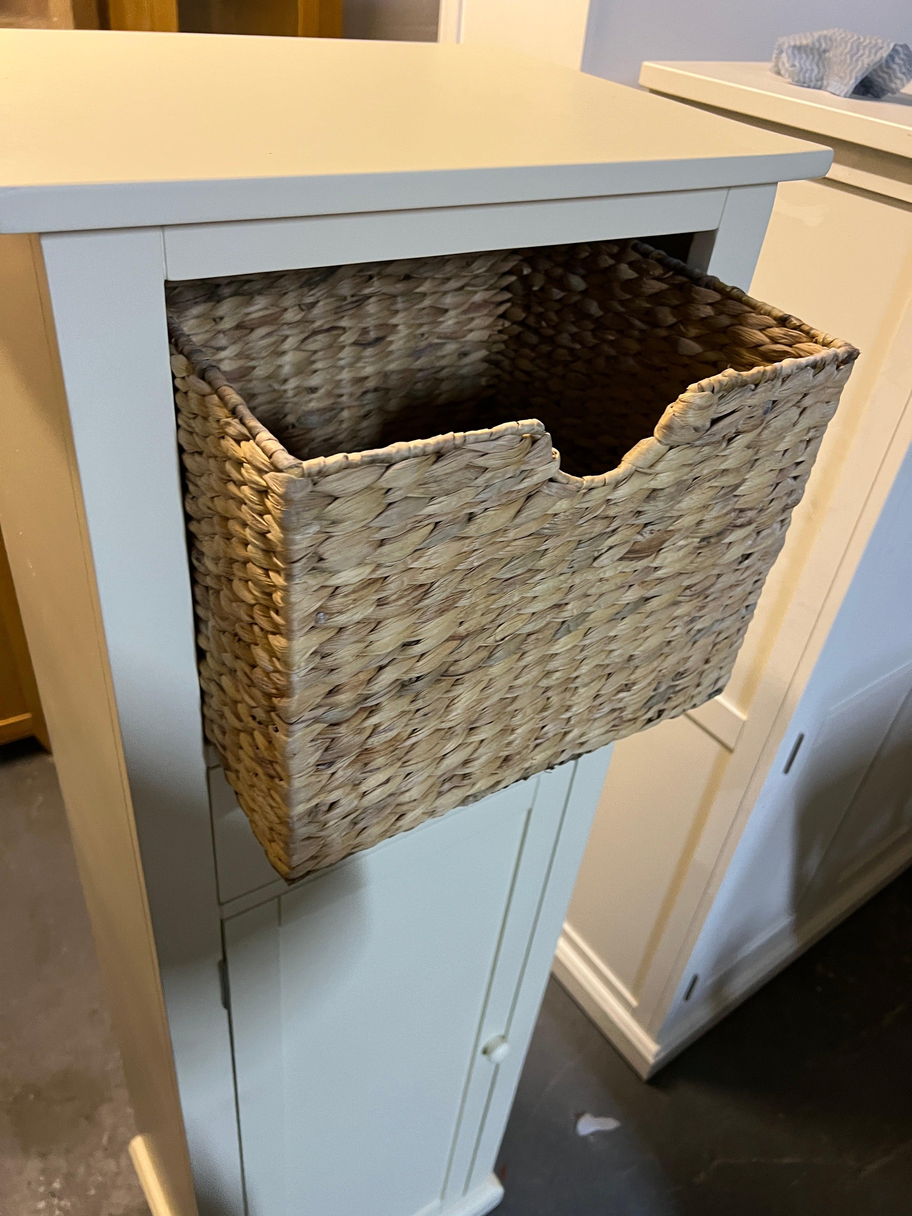 Farmhouse Painted Tall Slim Shoe Cupboard Quality Furniture Clearance Ltd