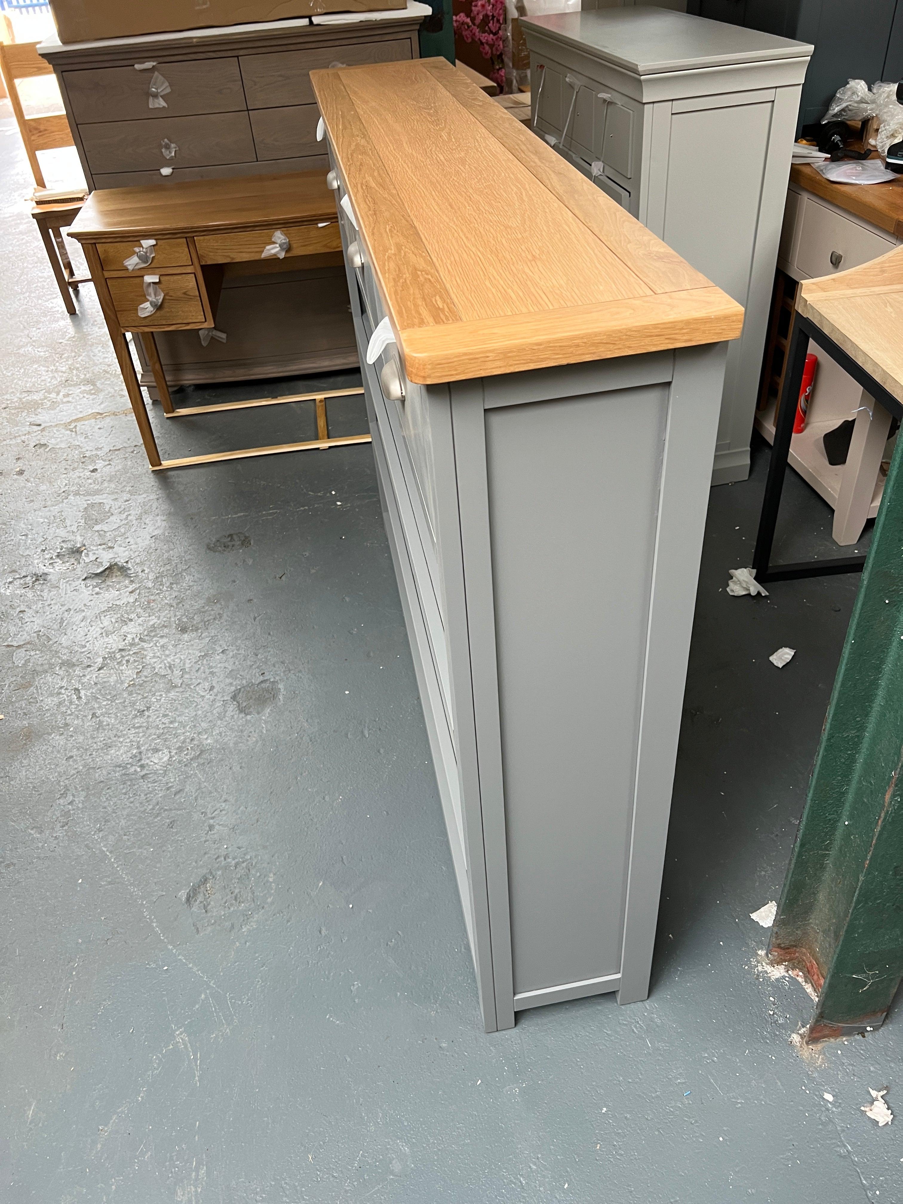 Sussex Storm Grey Tall and Wide Bookcase Quality Furniture Clearance Ltd