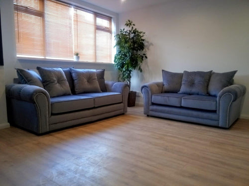 BALMORAL – 3S + 2S – VELVET GREY furniture delivered 