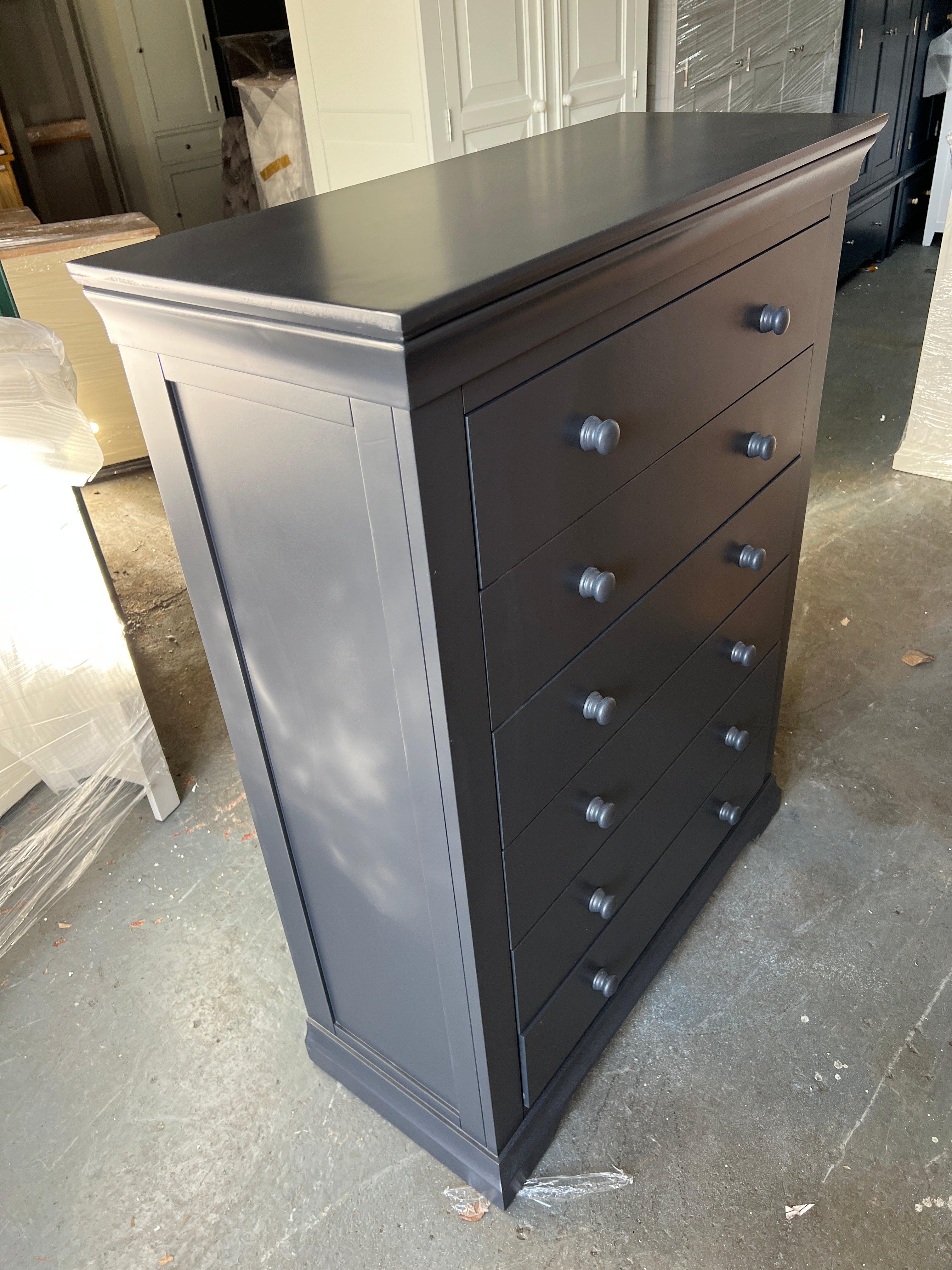 Chantilly Dusky Black Tall 6 Drawer Chest furniture delivered 
