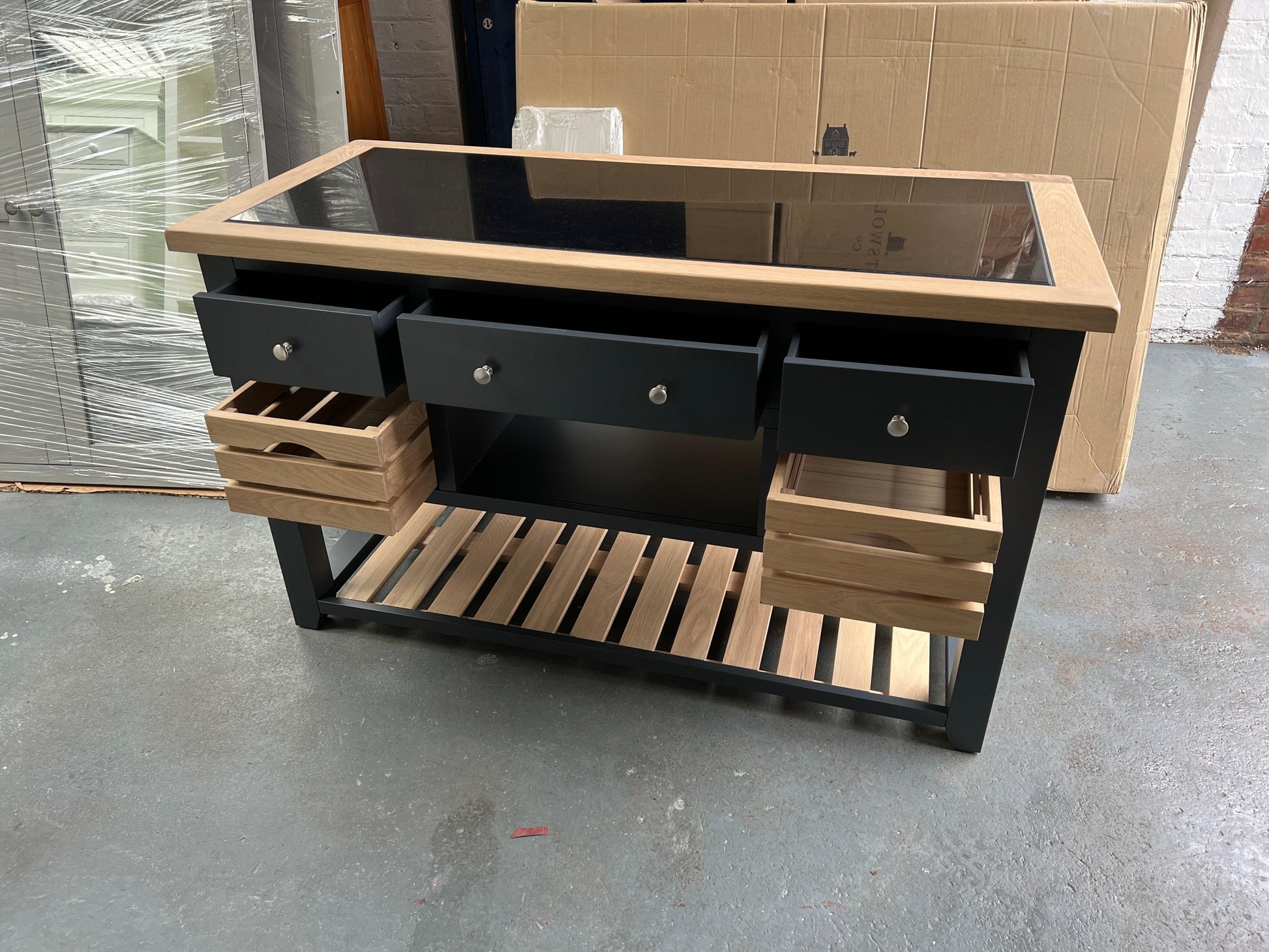 Chester Charcoal Kitchen Island furniture delivered