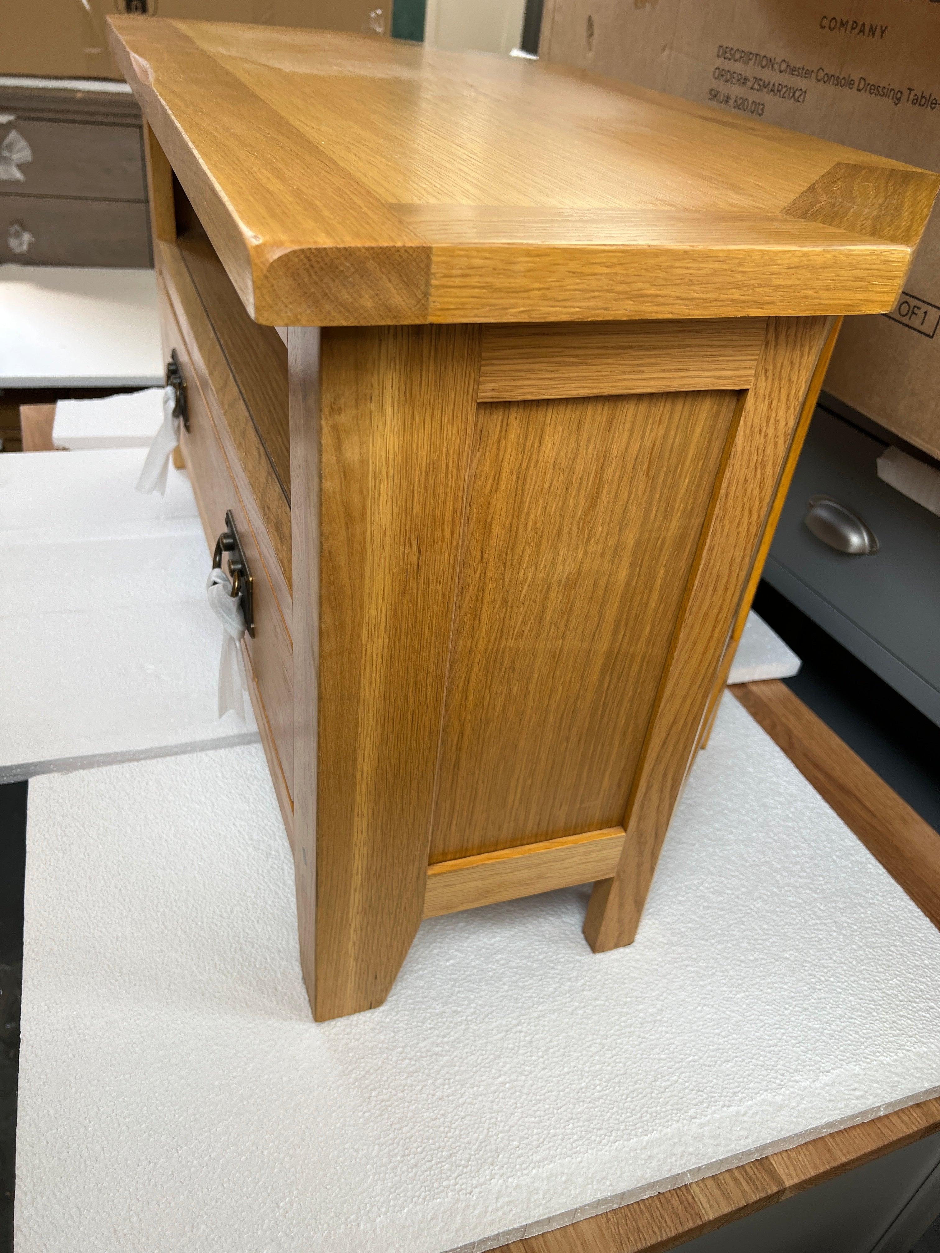 Oakland Rustic Oak Large Corner TV Stand Quality Furniture Clearance Ltd