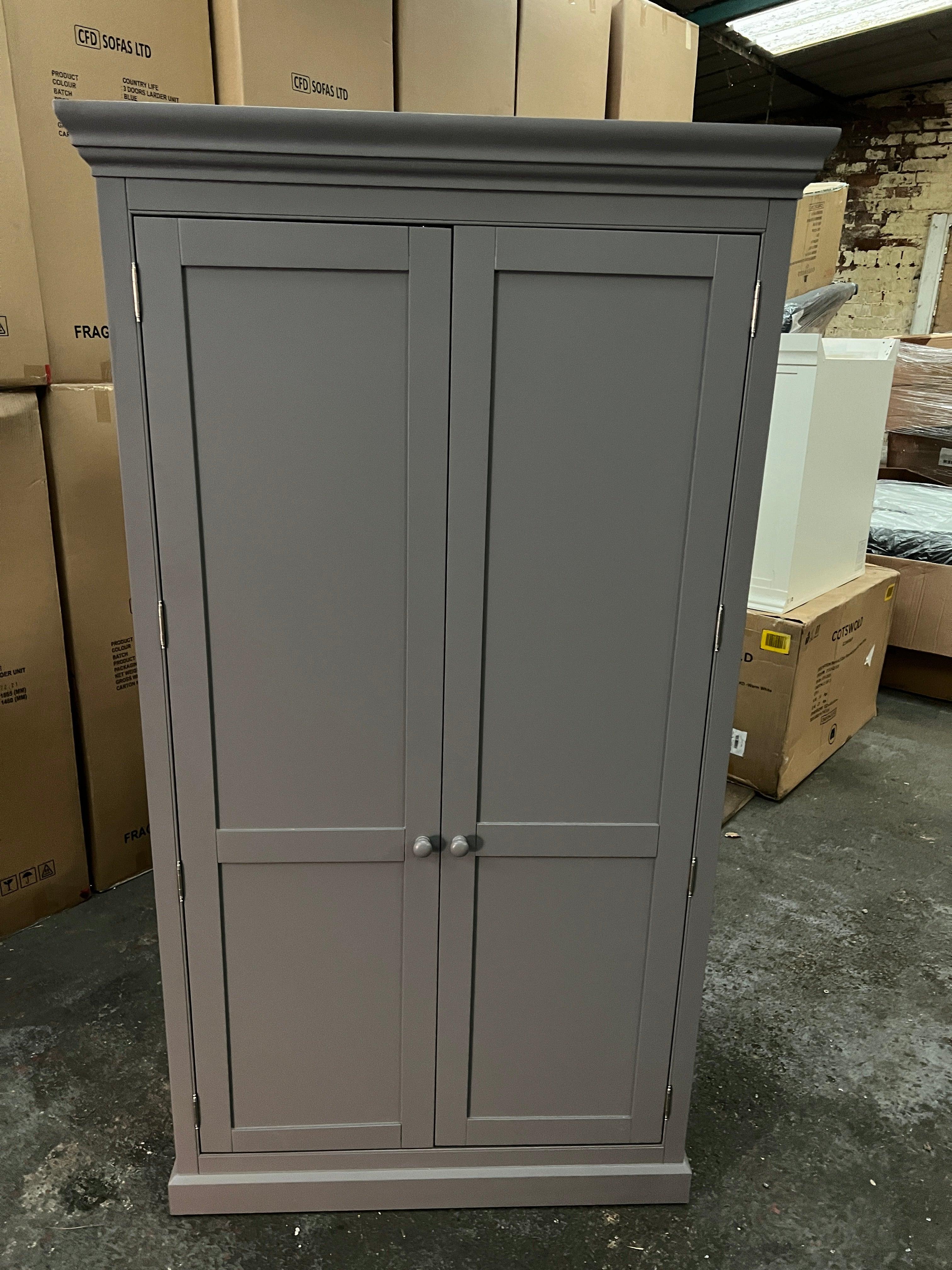 Kingscote Flint Grey Double Larder Quality Furniture Clearance Ltd